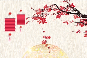 节日喜庆元宵节质感纹理圆环广告背景