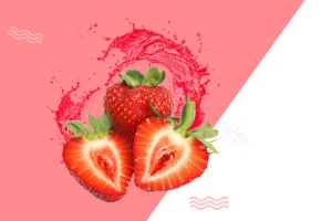 简约清爽草莓粉色banner