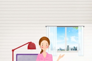 手绘白领丽人时尚海报背景模板