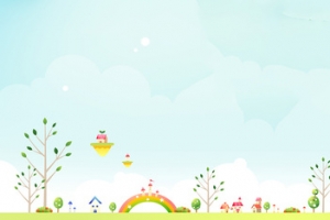 花草卡通背景banner