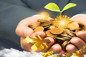 金融理财黄色海报背景