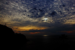 海 夜 云 天空 日落 地平线 4k壁纸 3840x2160