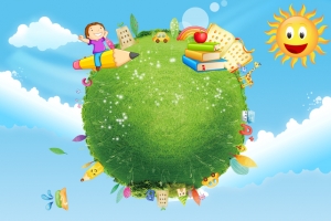 卡通幼儿园背景素材