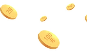黄色卡通金币设计手绘