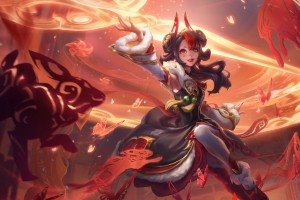 8k lol 新春皮肤 英雄联盟 灵罗娃娃 剪胜裁春 格温 高清 壁纸