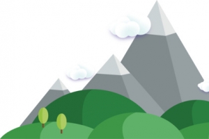 扁平化自然风景山