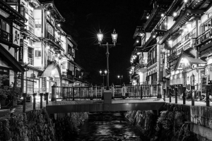 桥梁 灯光 建筑 黑白 夜间 4k壁纸 3840x2160