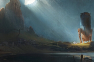 卡通山洞机器人高清PNG透明背景手绘设计素材免费下载