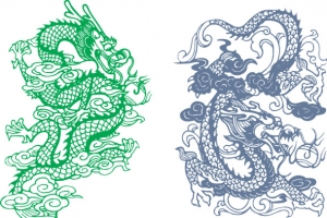 龙凤纹样中国风青龙花纹