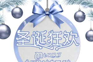 圣诞狂欢麋鹿雪橇圣诞老人彩球