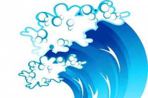 卡通蓝色浪花