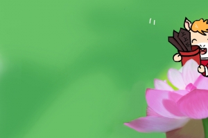 原创手绘2026马年 荷花 马 签筒 上上签3440x1440带鱼屏壁纸高清