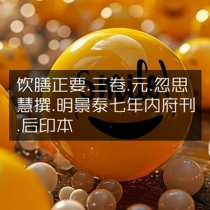 《饮膳正要》三卷，元·忽思慧著，明景泰七年内府刊后印本 | 古典文集珍藏