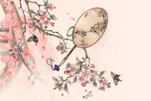 淘宝天猫古风服装淡粉色文艺banner
