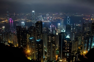 夜城 城市 建筑 灯光 鸟瞰图 深色 4k壁纸 3840x2160