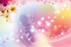 妇女节梦幻爱心海报背景
