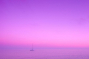 船 海 天际线 淡紫色 4k壁纸 3840x2160