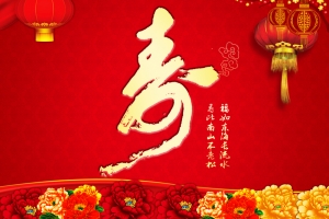红色灯笼祝寿过寿展板背景素材