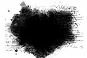 爱心透明素材黑色魔幻英文