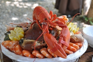 海鲜拼盘 食品 海鲜 龙虾 油渣虾 4K美食图片