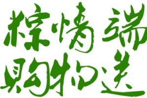 粽情端午节购物送豪礼绿色清新字体