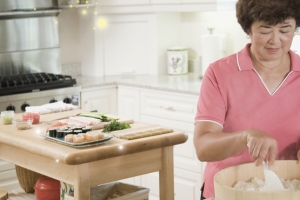 母亲节母亲做饭温馨厨房摄影白banner