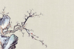中国风水墨宣纸山水背景图