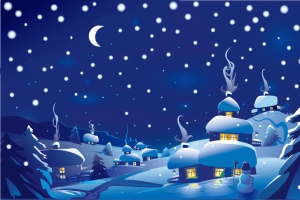 夜晚雪花背景素材