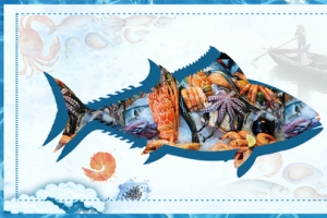蓝色海鲜鱼美食开渔季banner