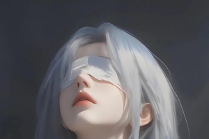 长发唯美蒙眼女生4k手机壁纸竖屏