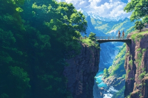 天桥3440x1440带鱼屏风景壁纸