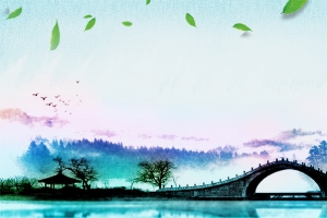 最美杭州海报背景模板