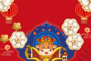 手绘灯笼牛年手绘背景图