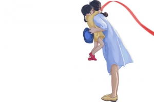 母女手绘元素 感恩母亲节