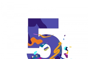 艺术彩色设计字母数字5