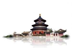 天坛古建筑房子倒影