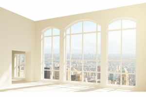 黄色墙内落地窗高清PNG透明免扣设计素材免费下载