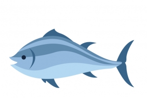 蓝色海鲜小鱼插画高清PNG透明免扣设计素材免费下载