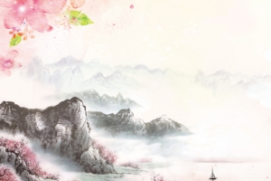 浪漫桃花节海报背景