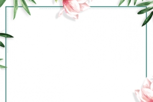 38妇女节小清新鲜花绿叶边框