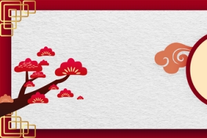 边框中国风红色电商海报banner背景