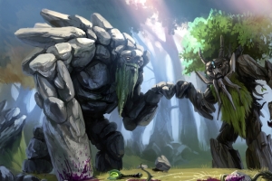 Dota2 树木 艺术石头人 4K游戏壁纸