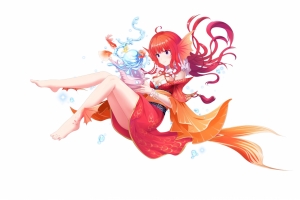 锦鲤 中国风少女6k壁纸