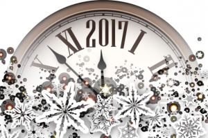 矢量2017钟表雪花