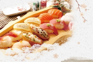 樱花季日本寿司船美食促销