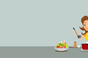 母亲节妈妈做饭厨房简约灰色banner