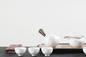 中国风传统茶道简约灰色背景