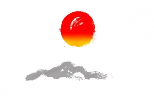 国画水墨太阳