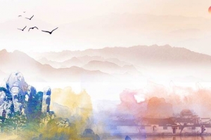 畅游徽州旅游海报背景