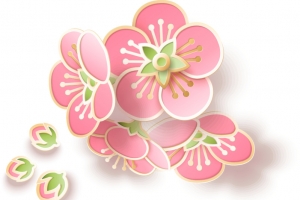 梅花 卡通植物 点缀 节日氛围 春节元素